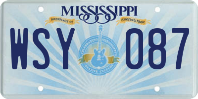 MS license plate WSY087