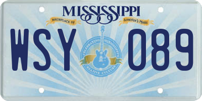 MS license plate WSY089