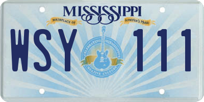 MS license plate WSY111