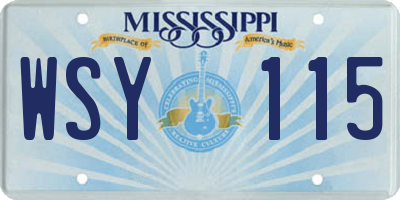 MS license plate WSY115