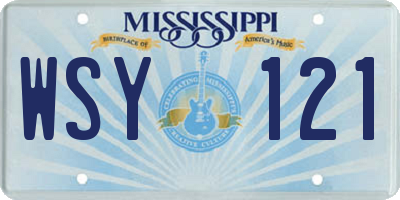 MS license plate WSY121