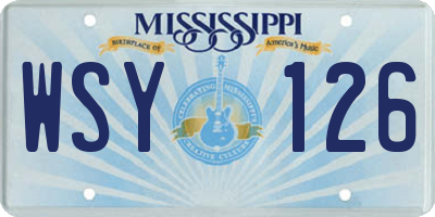 MS license plate WSY126