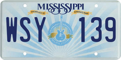 MS license plate WSY139