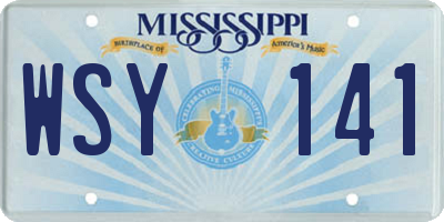 MS license plate WSY141
