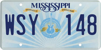 MS license plate WSY148