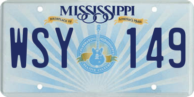 MS license plate WSY149