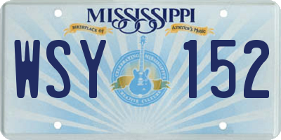 MS license plate WSY152