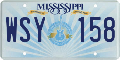 MS license plate WSY158
