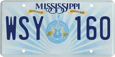 MS license plate WSY160