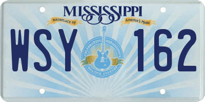 MS license plate WSY162