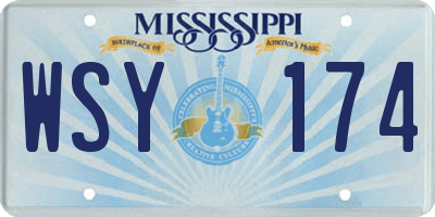 MS license plate WSY174
