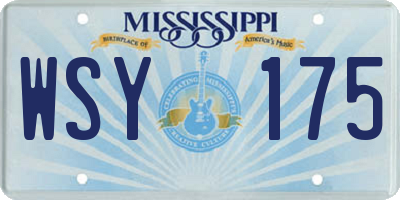 MS license plate WSY175