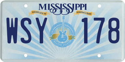 MS license plate WSY178