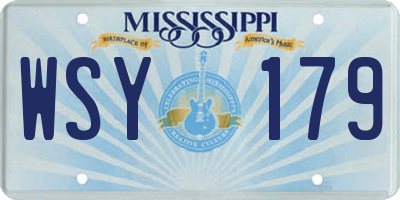 MS license plate WSY179
