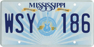 MS license plate WSY186