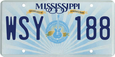 MS license plate WSY188