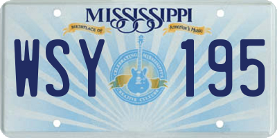 MS license plate WSY195