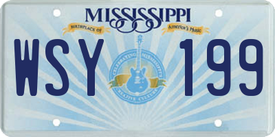 MS license plate WSY199