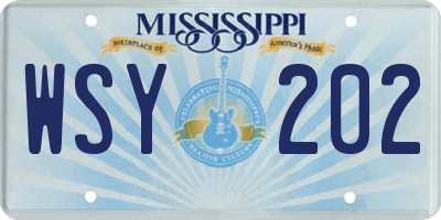 MS license plate WSY202