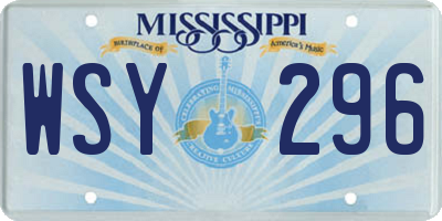 MS license plate WSY296