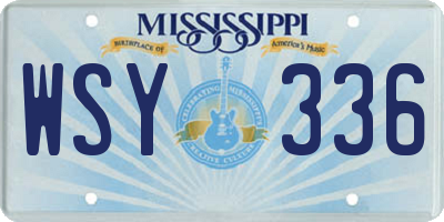 MS license plate WSY336