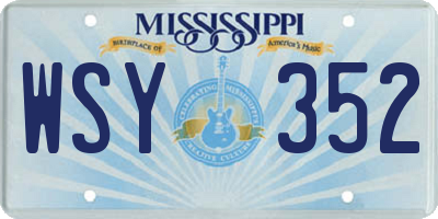 MS license plate WSY352