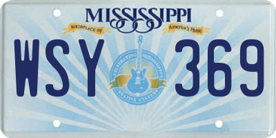MS license plate WSY369