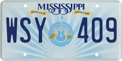 MS license plate WSY409