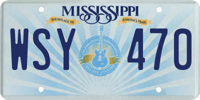 MS license plate WSY470