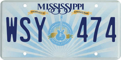 MS license plate WSY474
