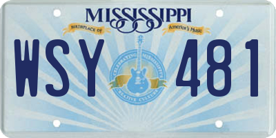 MS license plate WSY481