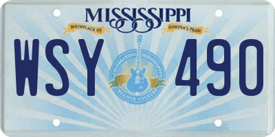 MS license plate WSY490