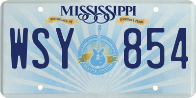 MS license plate WSY854