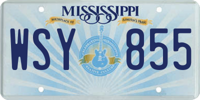 MS license plate WSY855