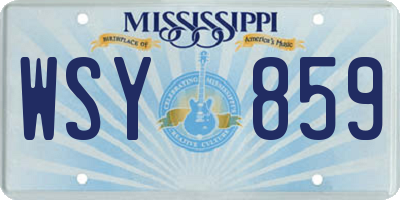 MS license plate WSY859