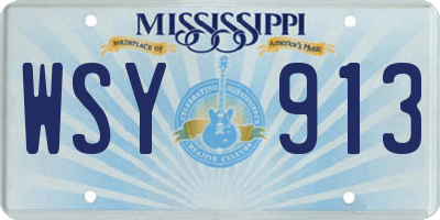 MS license plate WSY913