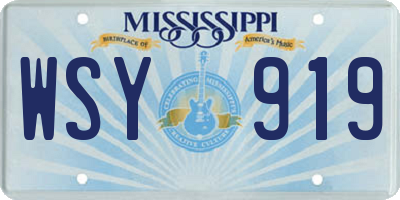 MS license plate WSY919