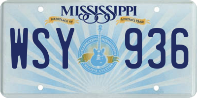 MS license plate WSY936