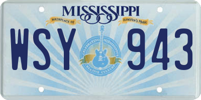 MS license plate WSY943