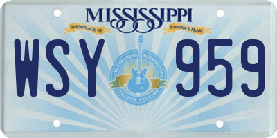 MS license plate WSY959