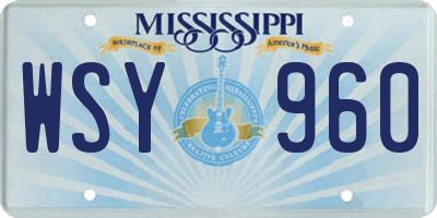 MS license plate WSY960