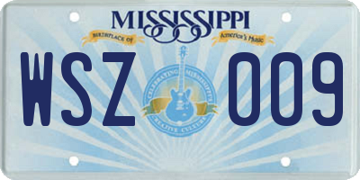 MS license plate WSZ009