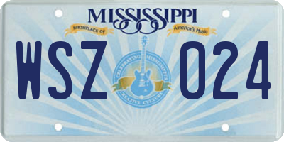 MS license plate WSZ024