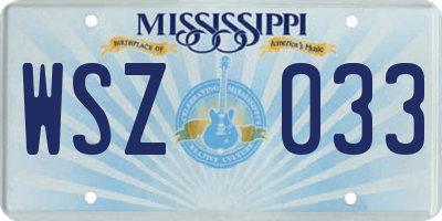 MS license plate WSZ033