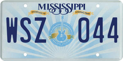 MS license plate WSZ044