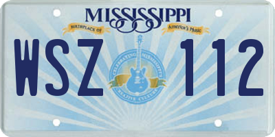 MS license plate WSZ112