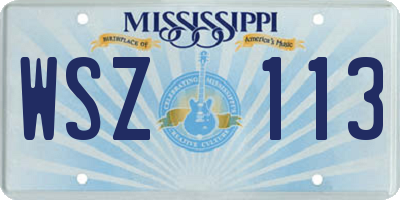 MS license plate WSZ113