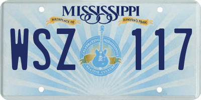 MS license plate WSZ117