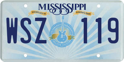 MS license plate WSZ119