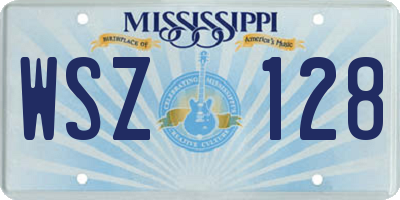 MS license plate WSZ128